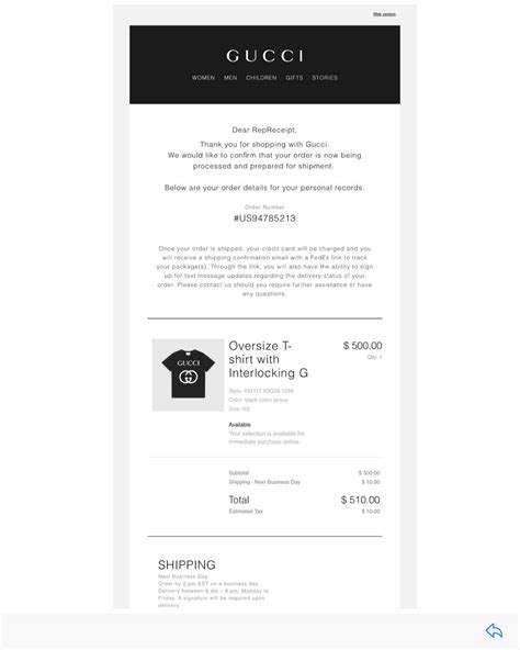 gucci receipt email|gucci receipt generator free.